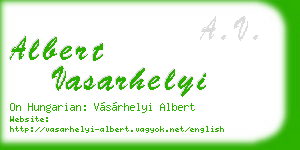 albert vasarhelyi business card
